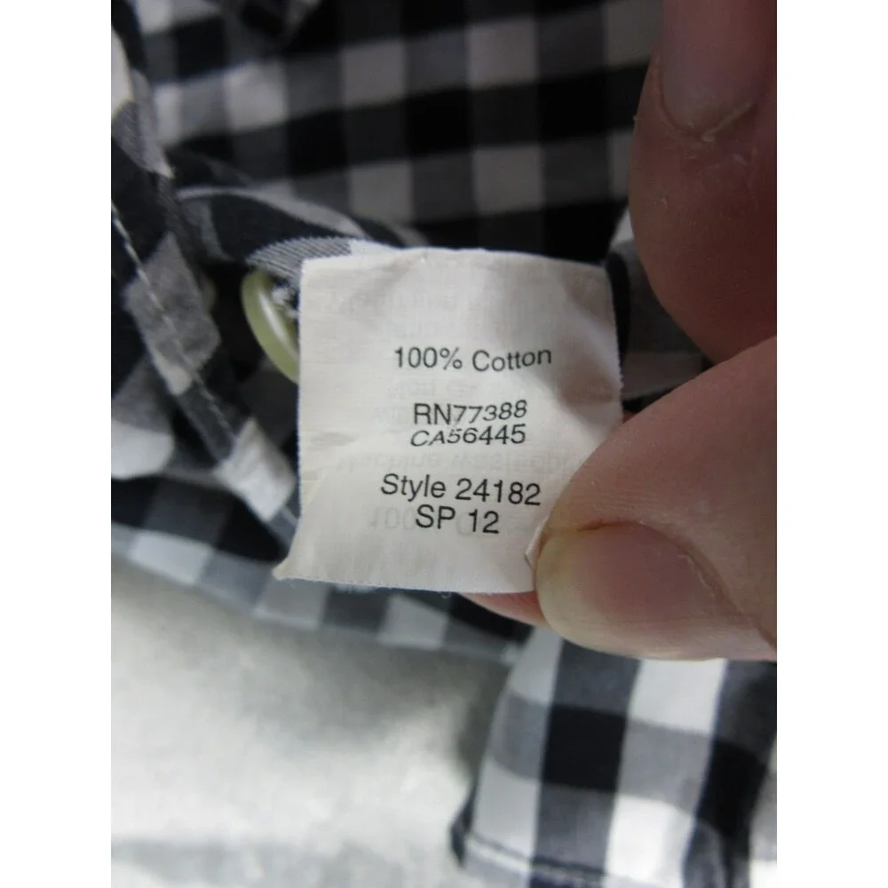 J.CREW Shirt Men’s Sz. XL Quality Woven Buttoned Up Long Sleeve Plaid Black